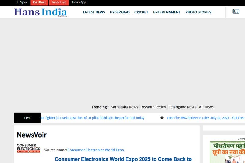 Consumer Electronics World Expo 2025 to Come Back to New Delhi with Power-Packed 2nd Edition
