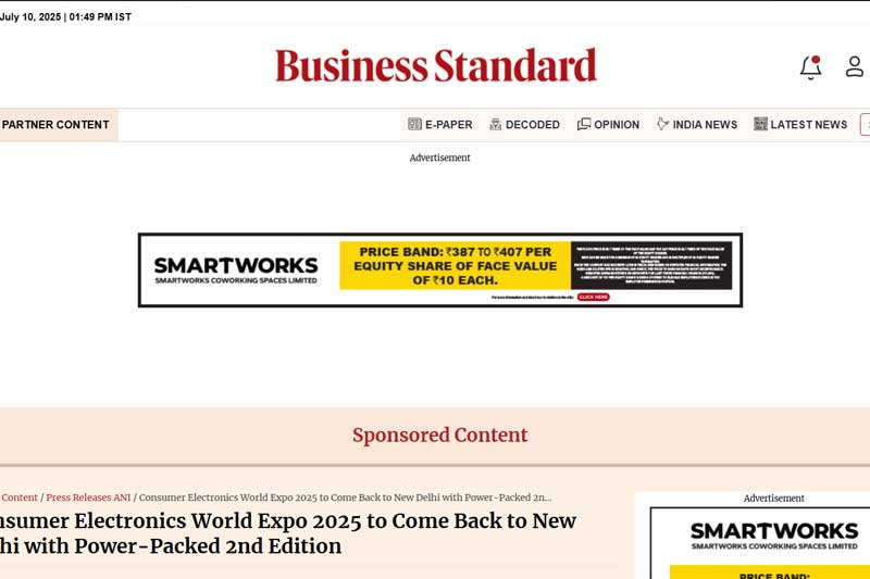 Consumer Electronics World Expo 2025 to Come Back to New Delhi with Power-Packed 2nd Edition