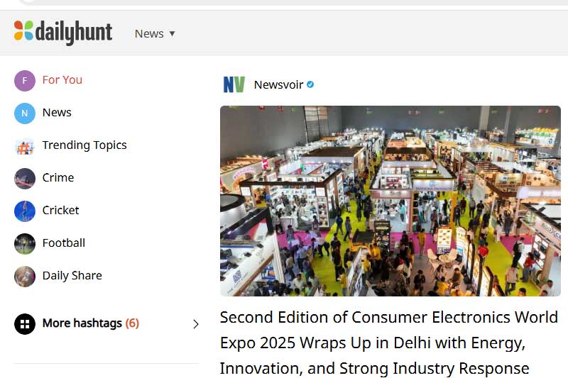 Second Edition of Consumer Electronics World Expo 2025 Wraps Up in Delhi with Energy, Innovation, and Strong Industry Response